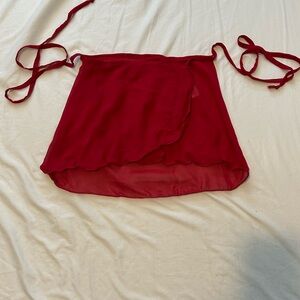 Capezio Vibrant Red Sheer Wrap Ballet Skirt